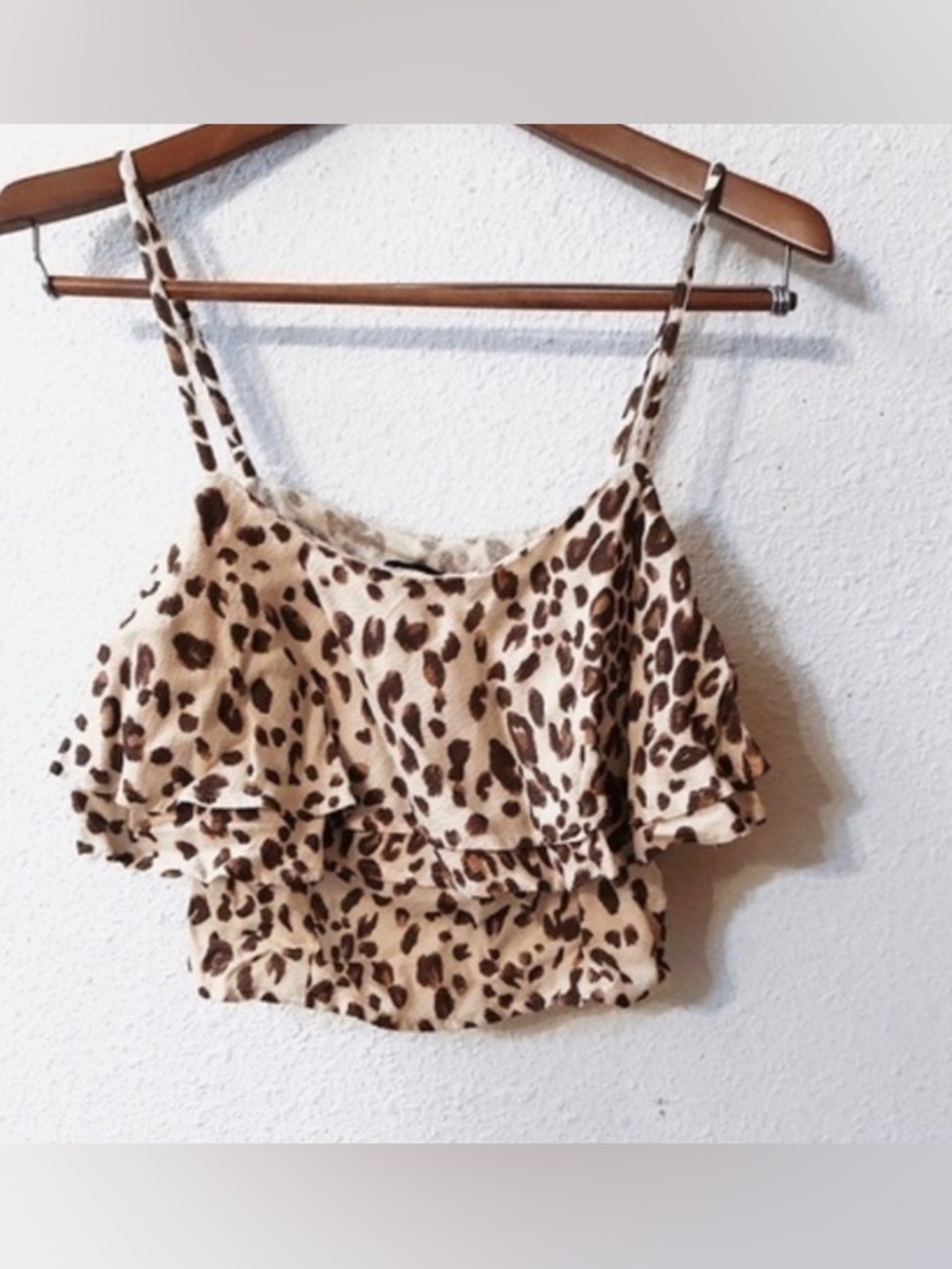 GAP Leopard Print Ruffle Cami - Beige/Brown